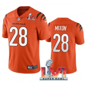 Miesten Cincinnati Bengals NFL Pelipaita Joe Mixon 28 Orange 2022 Super Bowl LVI Vapor Limited